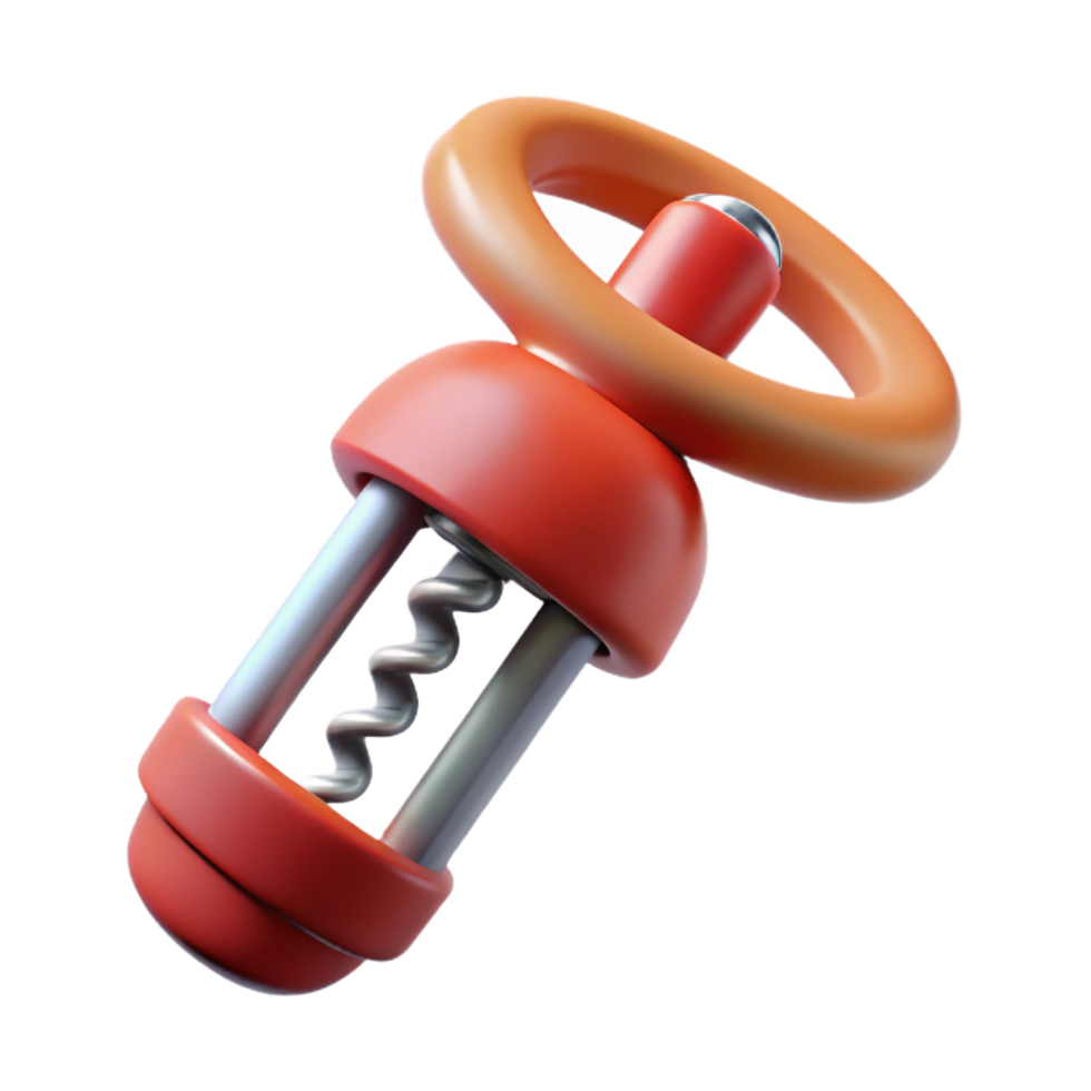 captivating mysterious geometric Concept art style, isolated cutout of a single corkscrew with Transparent Background authentic png