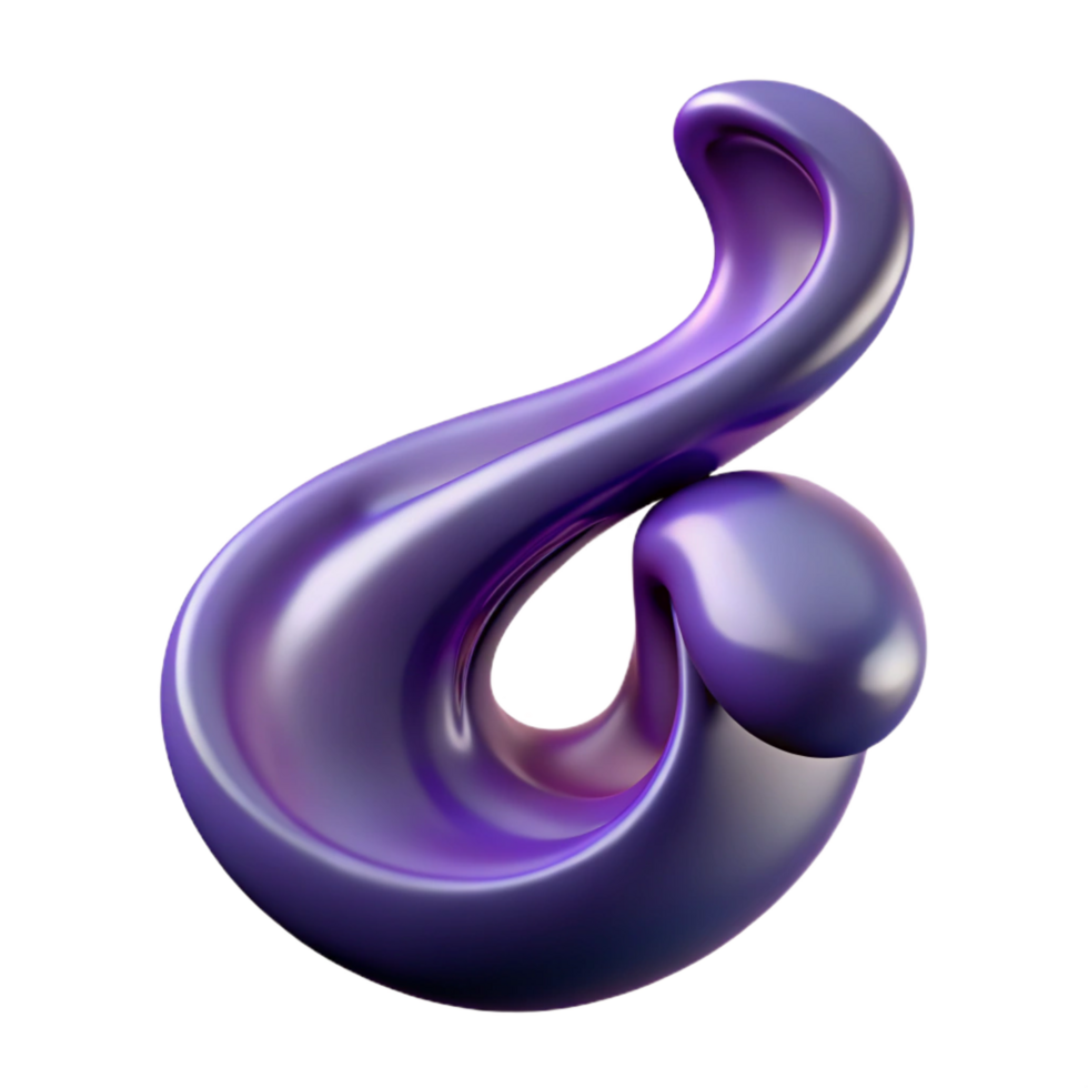 ethereal alluring An abstract, flowing shape resembling a musical note with Transparent Background expertly shot png