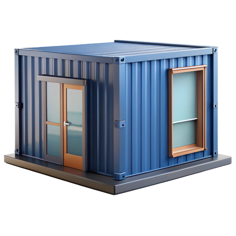 alluring intense futuristic Shipping container home corner detail with Transparent Background luxury png