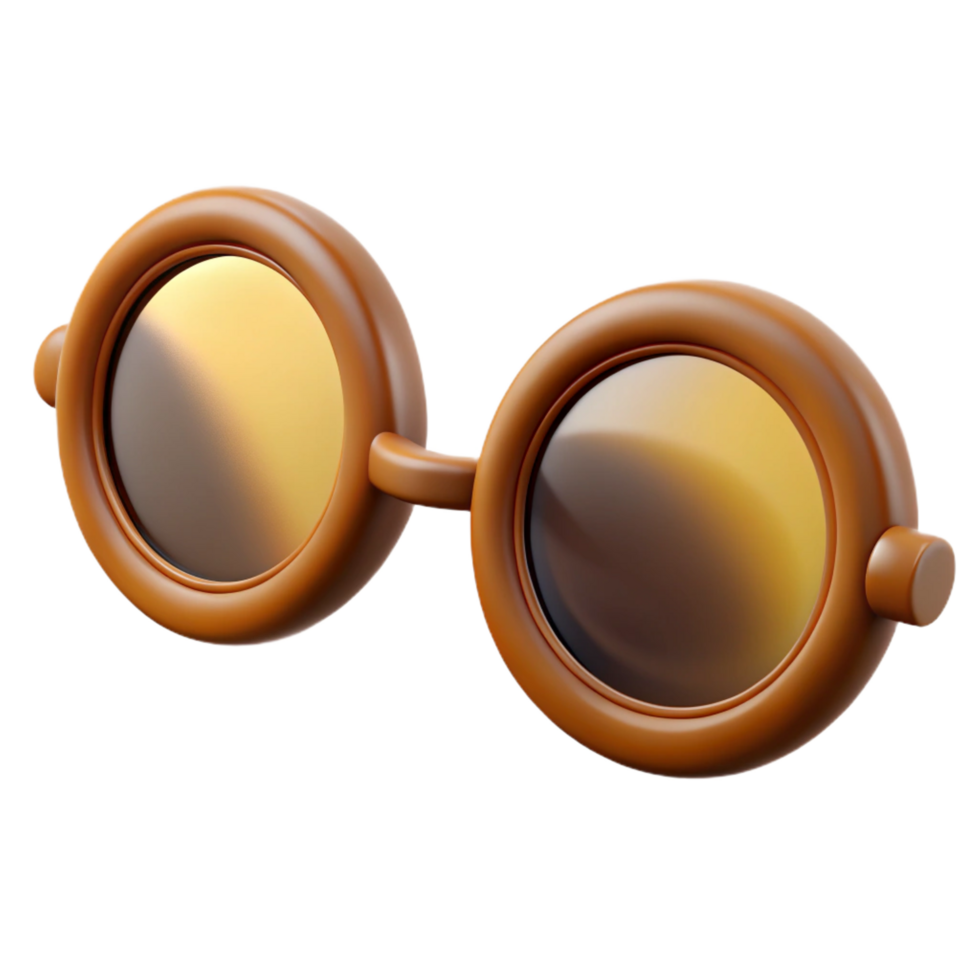 dazzling exceptional Photorealistic, hyper-specific professional render of a vintage pair of spectacles with round lenses with Transparent Background png