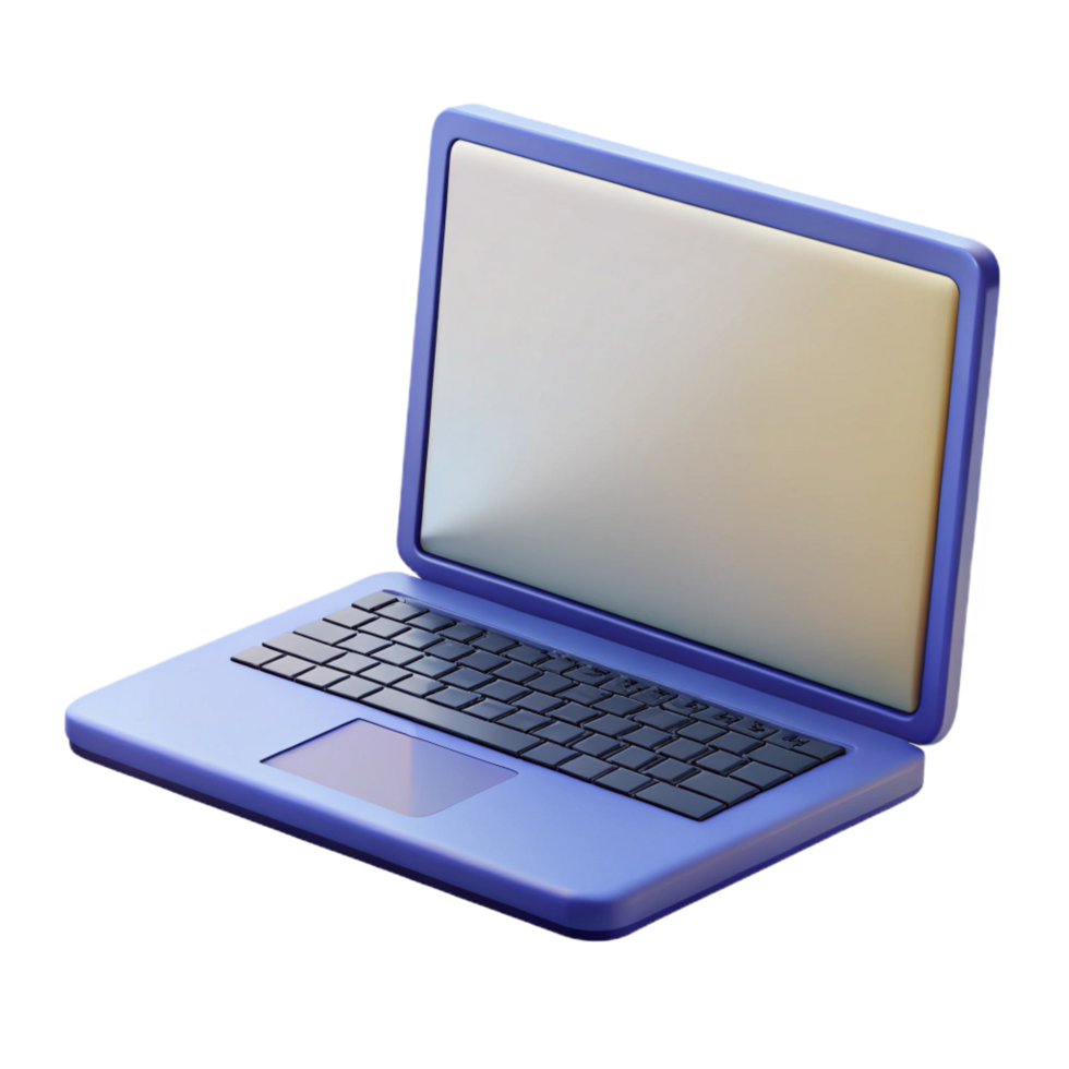 dramatic acclaimed Laptop computer with blank screen with Transparent Background png
