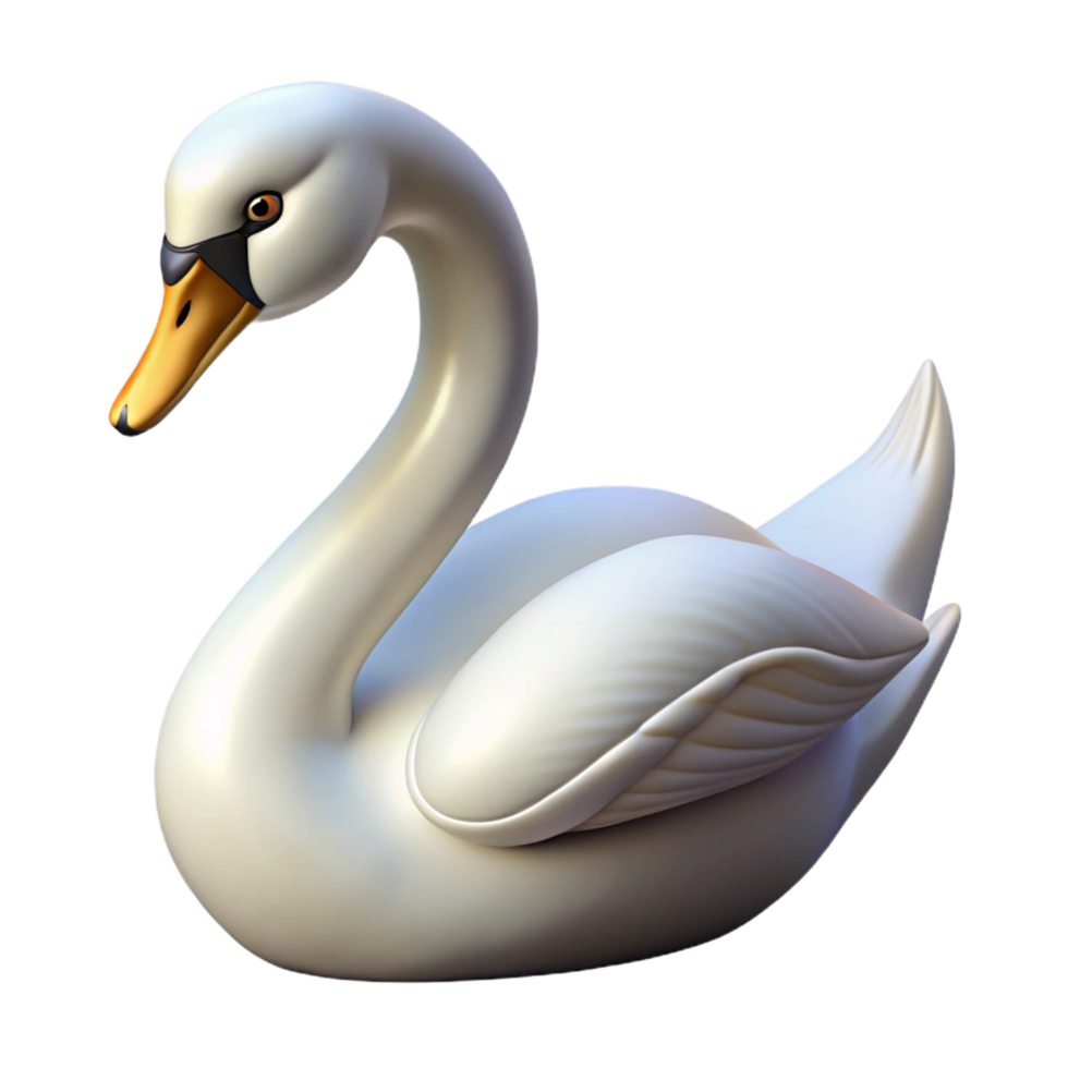 distinctive rustic A graceful swan, neck curved with Transparent Background crisp png