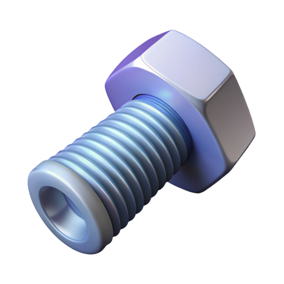 dramatic dazzling Bolt hex head with Transparent Background flawless png