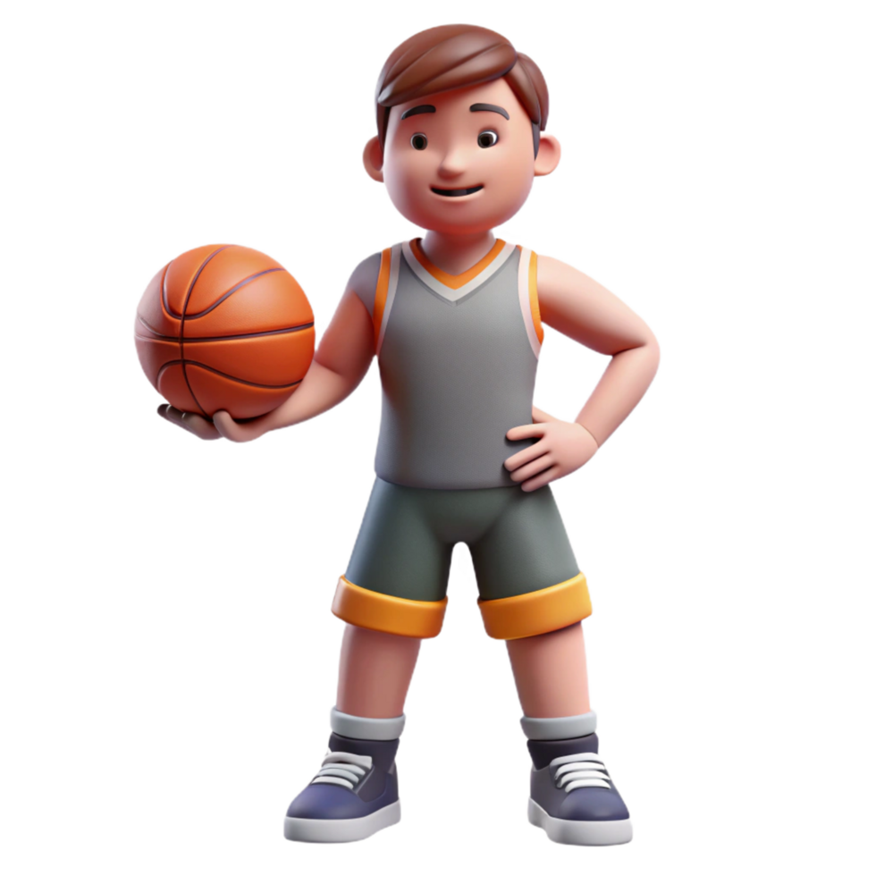 breathtaking passionate abstract Athlete with basketball, ready to shoot, with Transparent Background sharp png