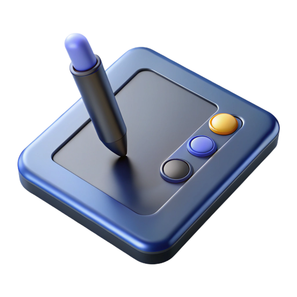 enchanting tranquil futuristic Photorealistic isolated cutout of a single, professional graphics tablet pen, ultra-detailed with Transparent Background sharp png