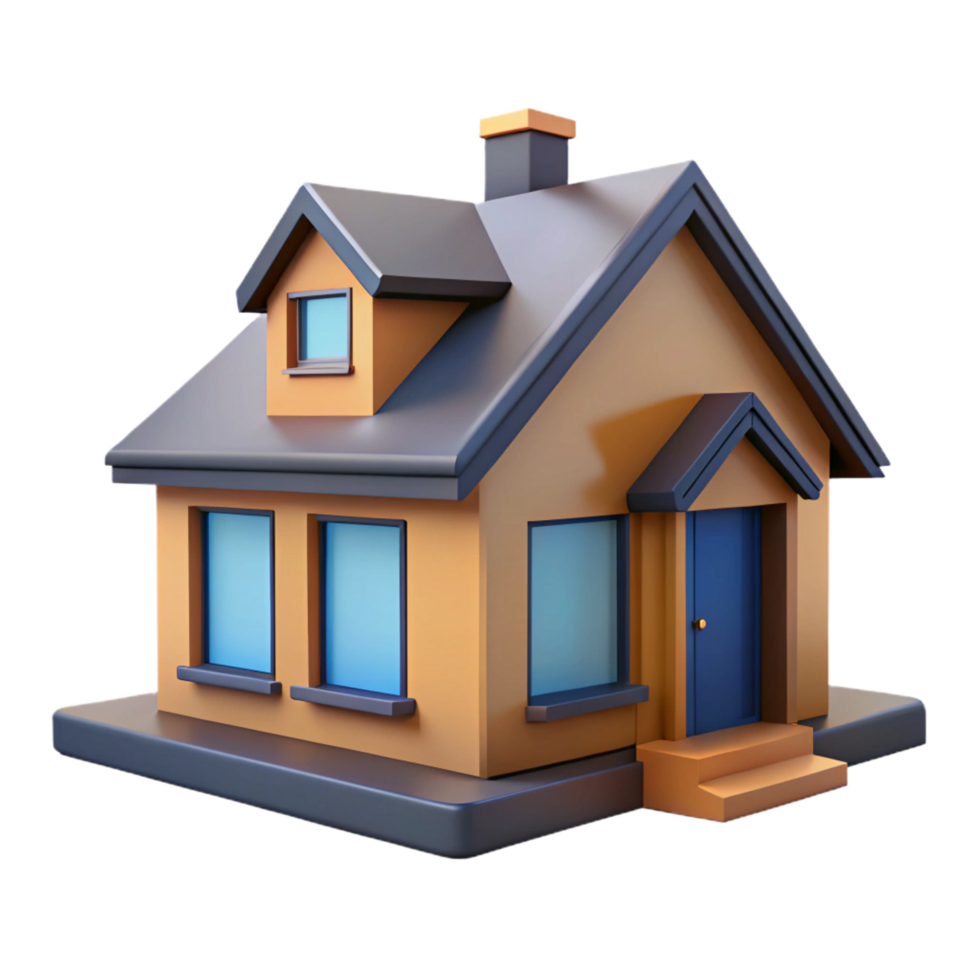 dramatic exquisite D rendering house exterior isolated with Transparent Background high quality png