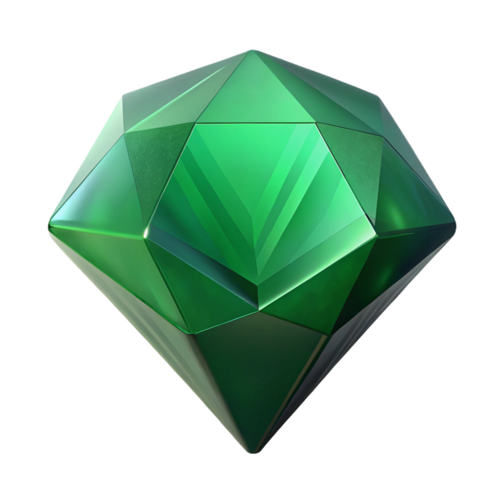 distinctive industrial A single, polished gemstone emerald, with Transparent Background masterfully captured png