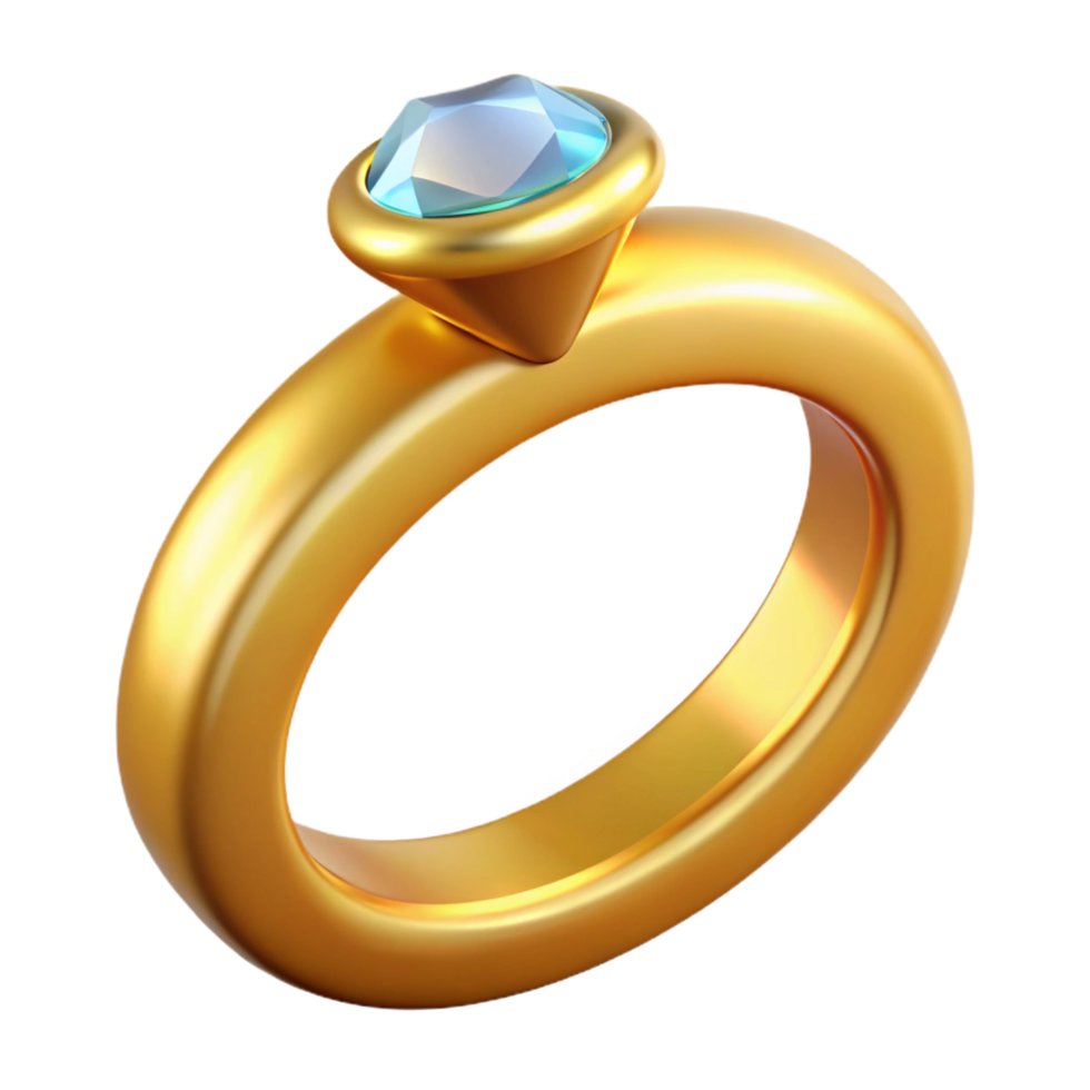 enchanting distinguished A gold wedding ring with a diamond with Transparent Background png