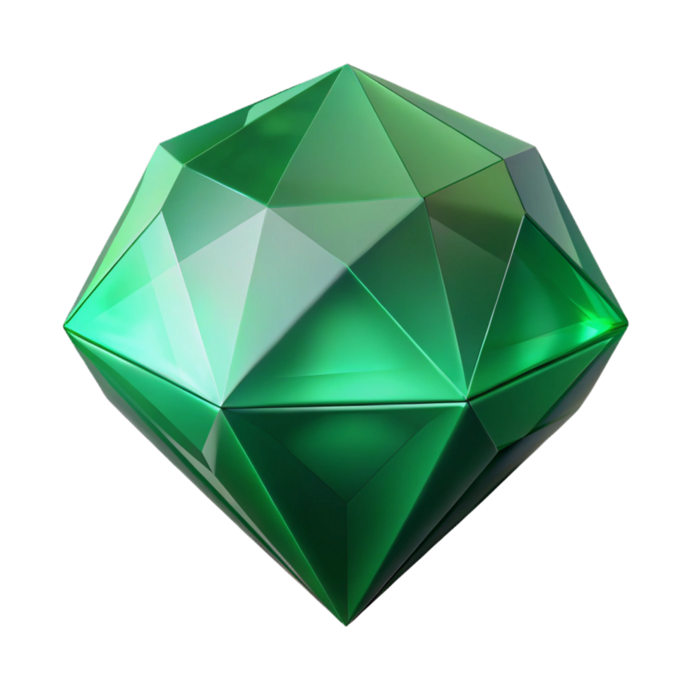breathtaking tropical A single, polished gemstone emerald, with Transparent Background detailed png