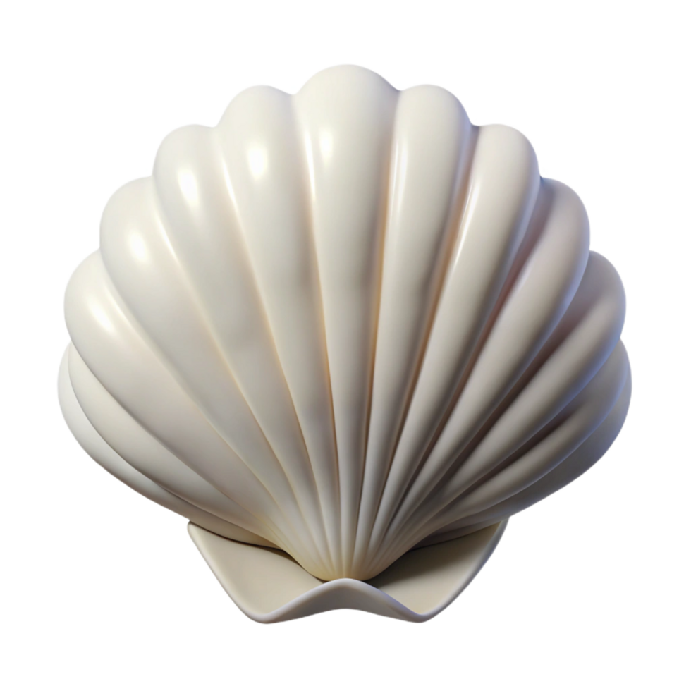 exquisite notable Ultra-detailed, photorealistic isolated cutout of a single white seashell with Transparent Background png