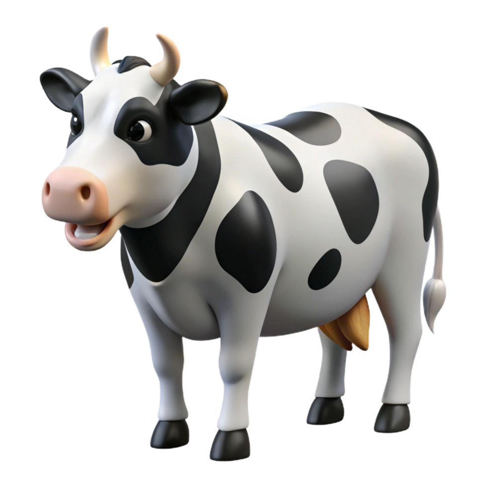 elegant traditional Cow, Holstein Friesian, black and white, spotted, chewing cud with Transparent Background gallery standard png