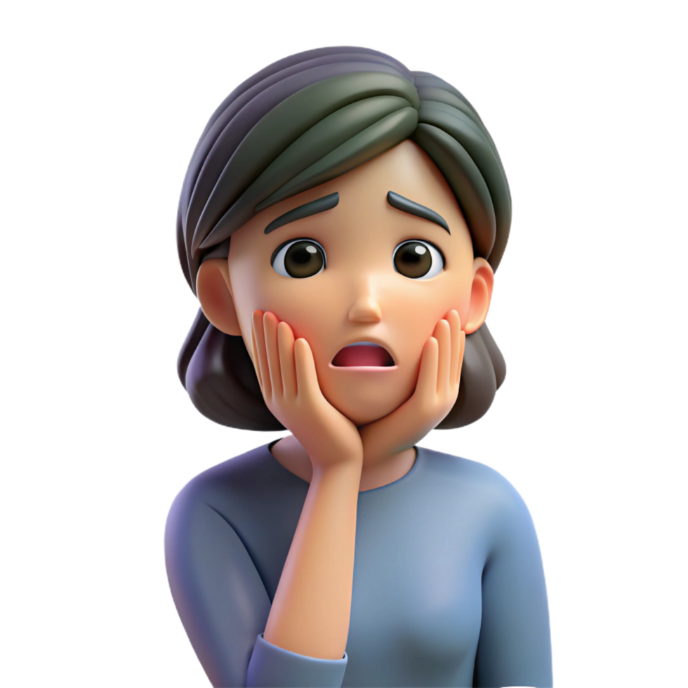 beautiful nordic Sad woman, crying, hand on face, with Transparent Background 8K png