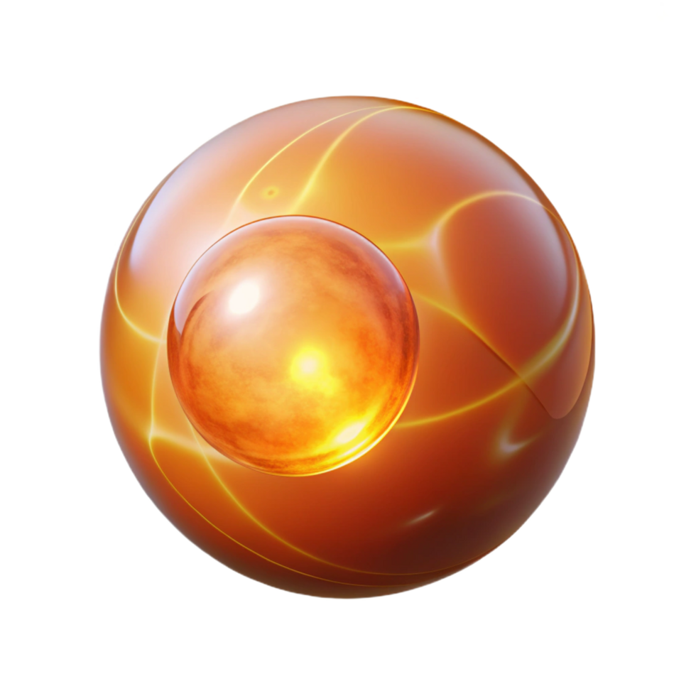 beautiful geometric A single, glowing orb of energy, pulsating gently with Transparent Background studio quality png