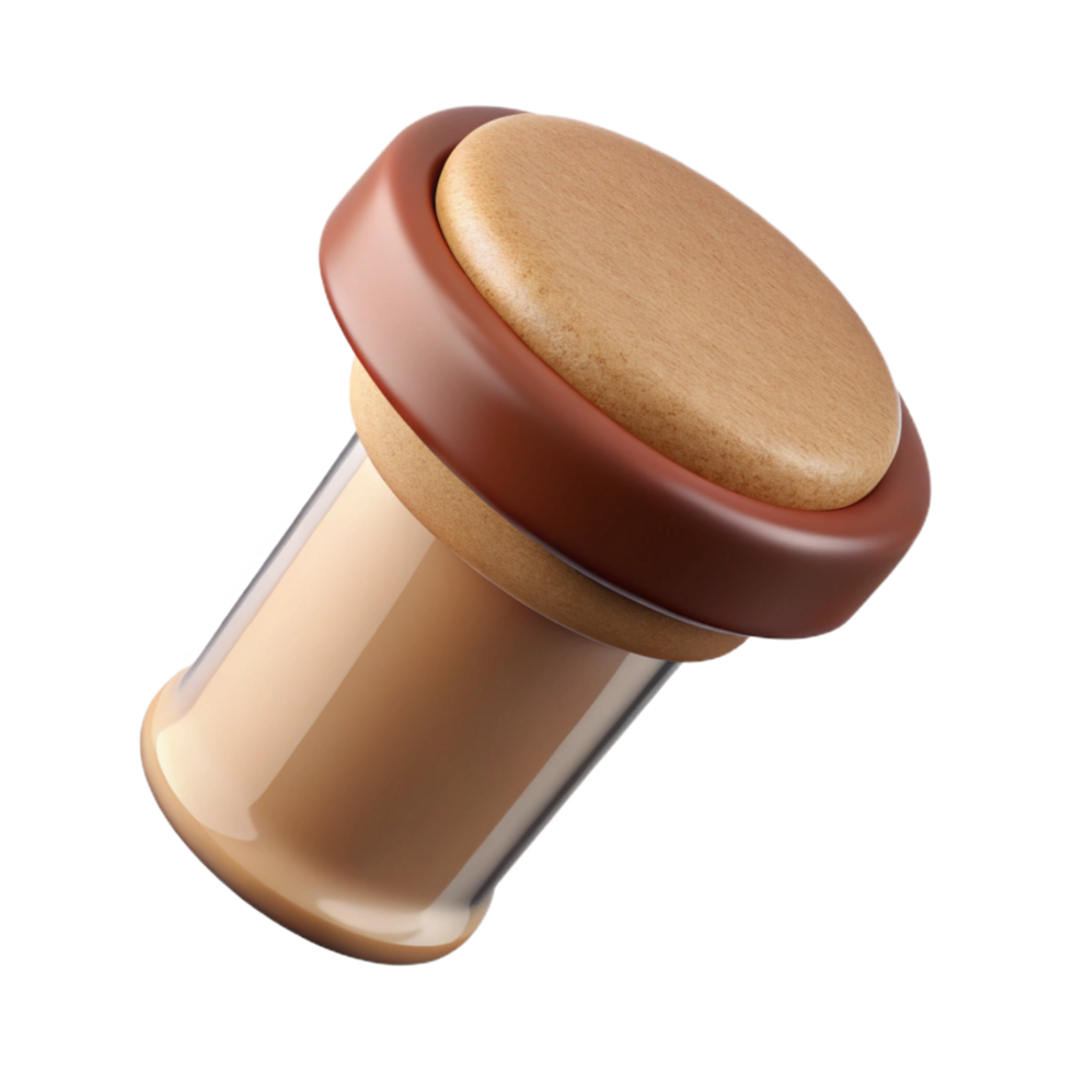 acclaimed vintage Hyper-specific, professional render of a single cork bottle stopper Isolated cutout with Transparent Background sharp png