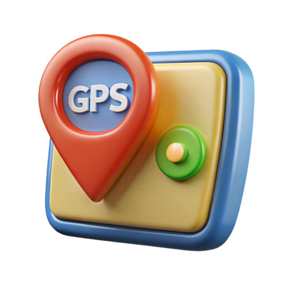 beautiful celebrated GPS navigation device with map displayed with Transparent Background png