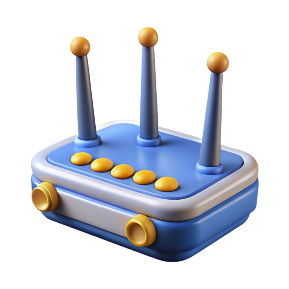 dreamy majestic A network router with multiple antennas with Transparent Background expertly shot png