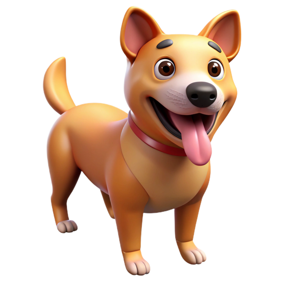 calm pristine Dog, panting, happy expression, with Transparent Background sharp png