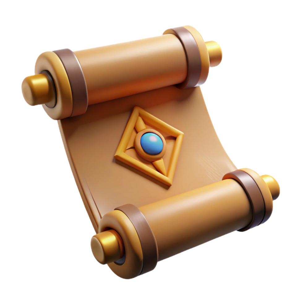 celebrated vintage An ancient scroll with cryptic symbols, with Transparent Background genuine png