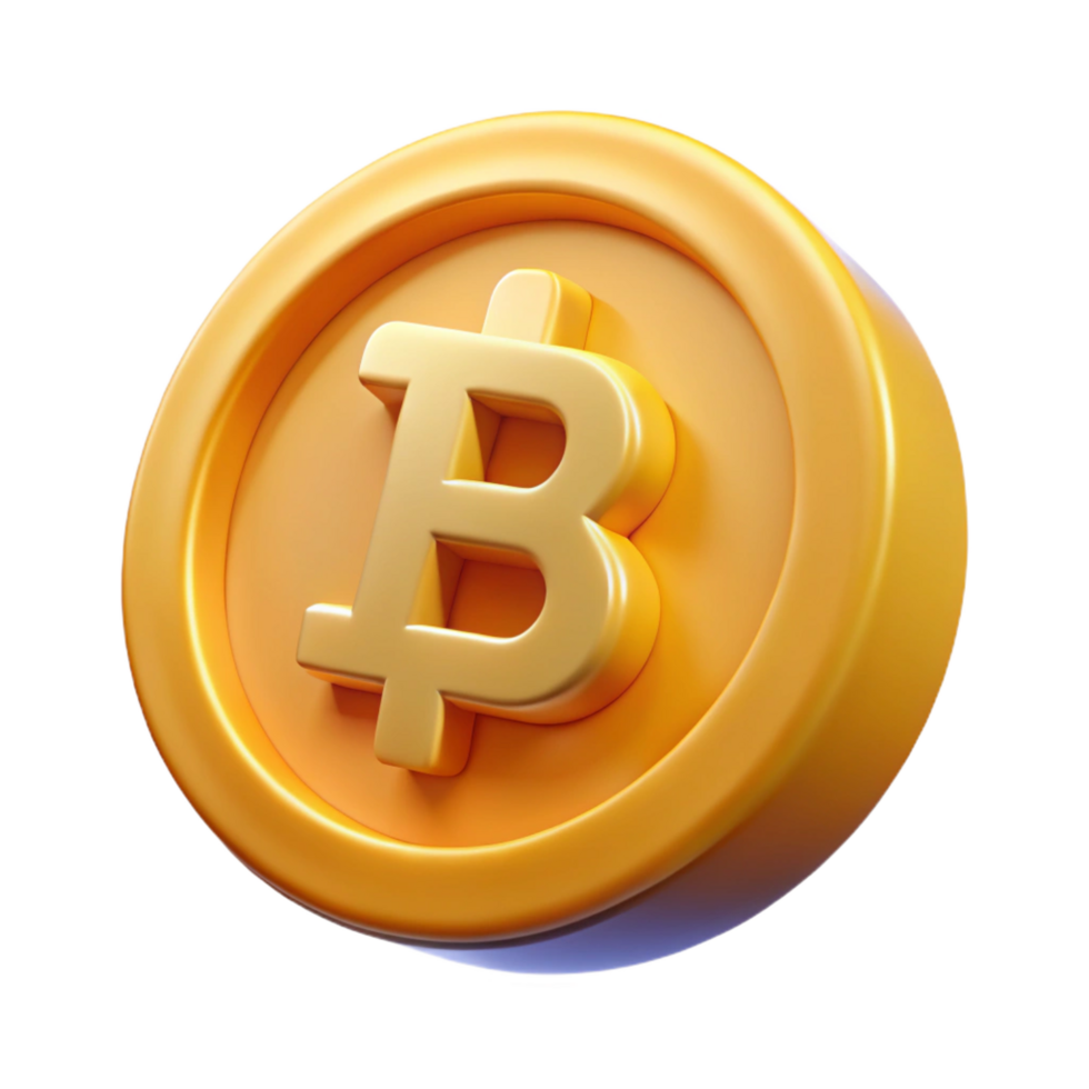 exquisite energetic traditional Bitcoin cryptocurrency coin with Transparent Background sharp png