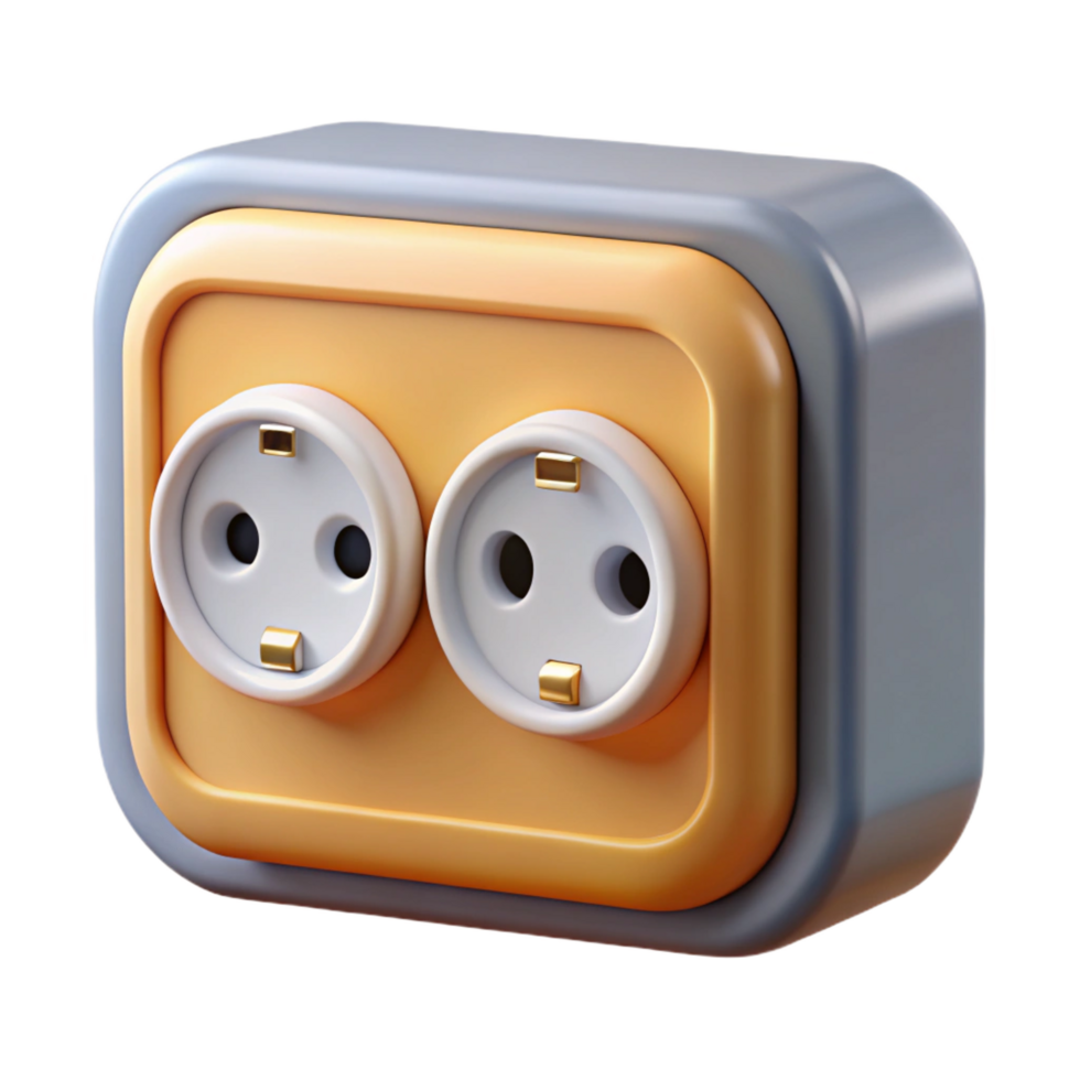 dramatic magnificent Electrical outlet, duplex receptacle, with Transparent Background perfect clarity png