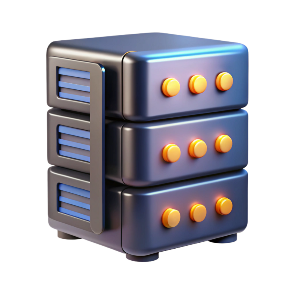 dramatic intense urban Server rack with blinking lights with Transparent Background professional png