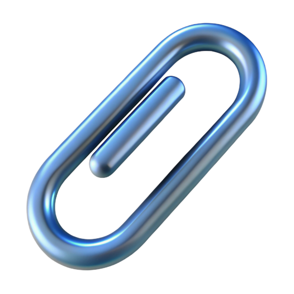 exceptional elegant Hyper-specific, professional render of a single metal paperclip Isolated cutout with Transparent Background museum quality png
