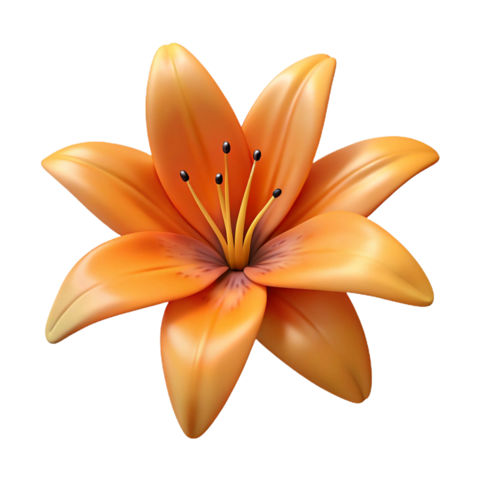 celebrated renaissance Tiger lily flower head with Transparent Background high resolution png