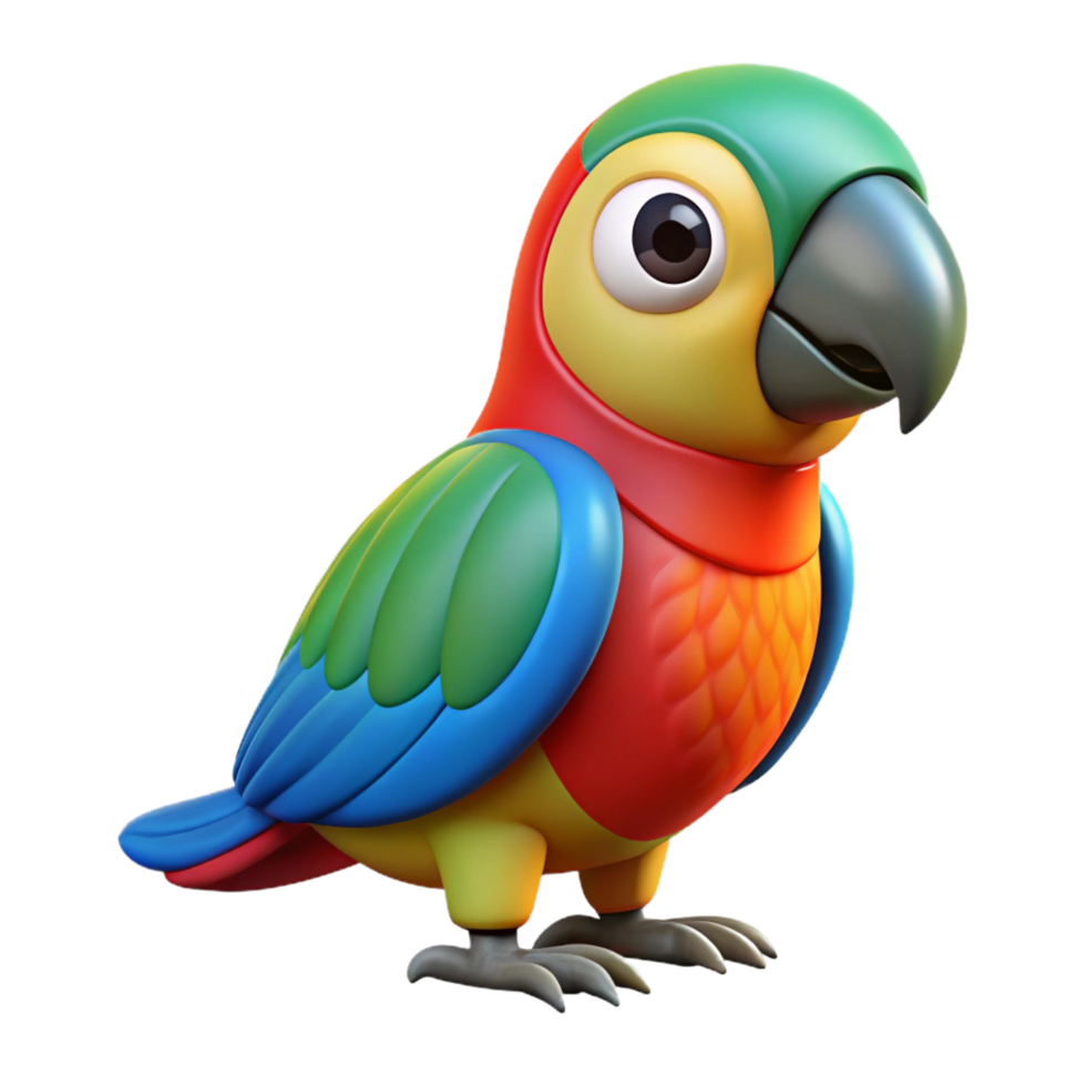 distinguished futuristic Parrot, colorful feathers, with Transparent Background authentic png