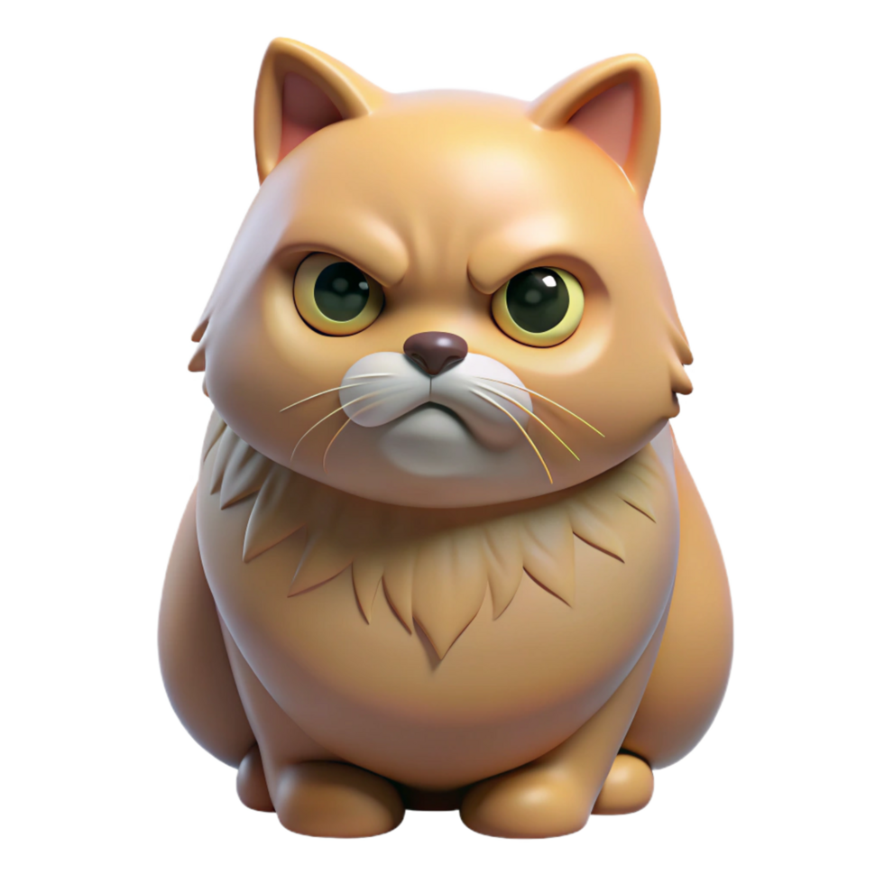 alluring ethereal mid-century A grumpy Persian cat with a flat face, with Transparent Background elite png