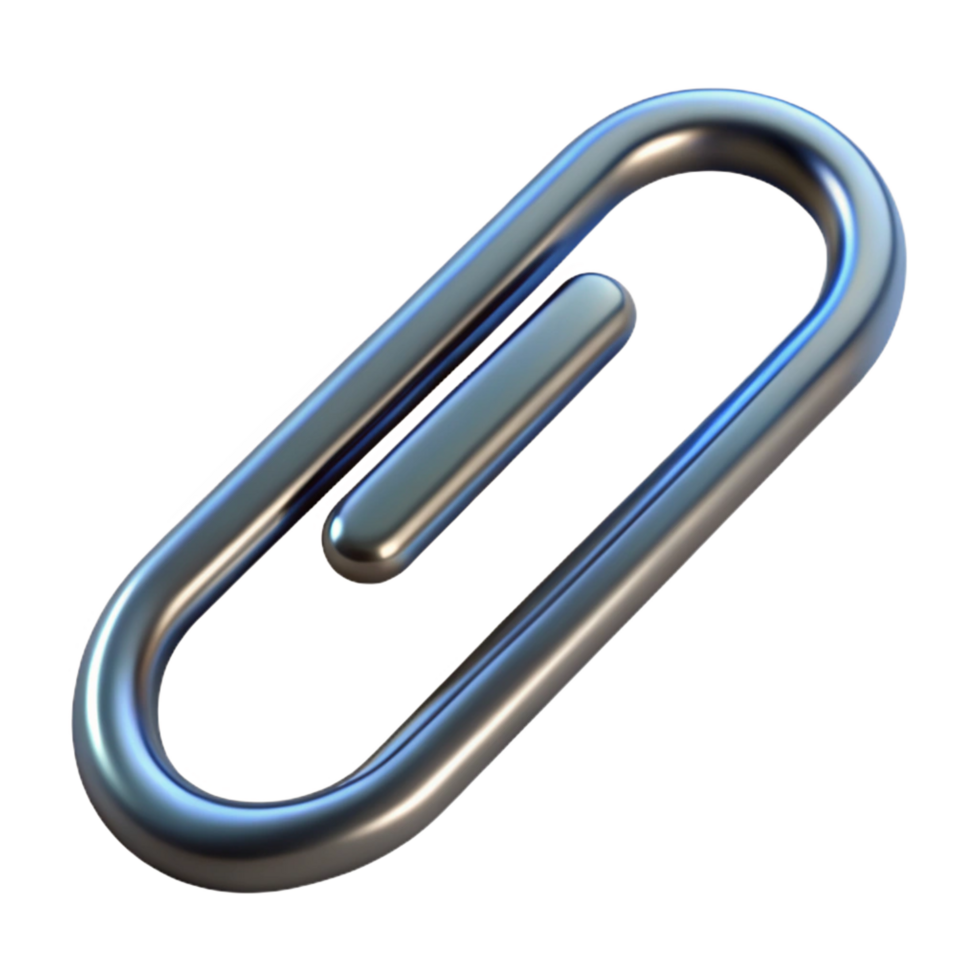 elegant urban Photorealistic professional render, hyper-specific, single isolated paperclip, metal, ultra-detailed with Transparent Background masterfully captured png