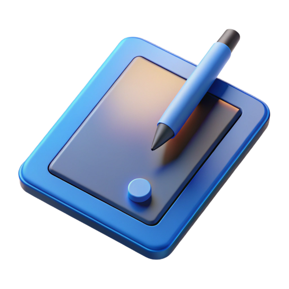 distinctive vintage A digital tablet with a stylus pen with Transparent Background artisan png