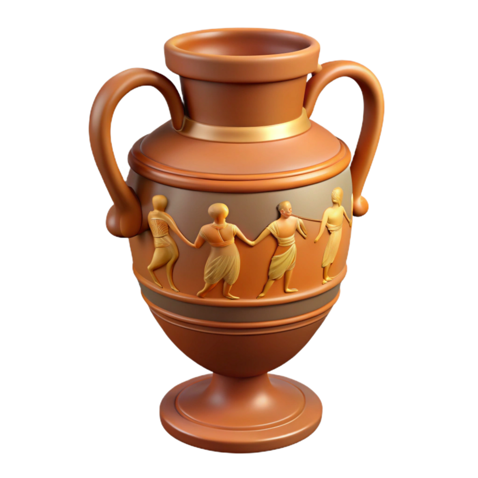 calm gorgeous An ancient Greek vase with mythological figures with Transparent Background 8K png