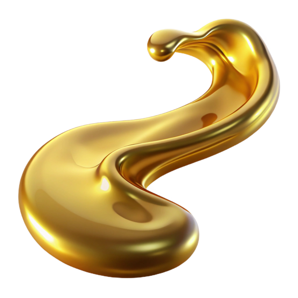 ethereal stunning A flowing stream of liquid gold with Transparent Background original png