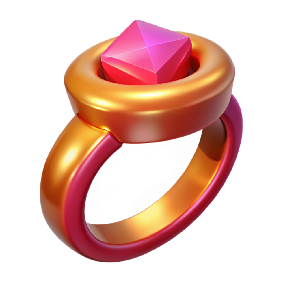 exemplary victorian A magical ring with a large ruby, with Transparent Background high resolution png