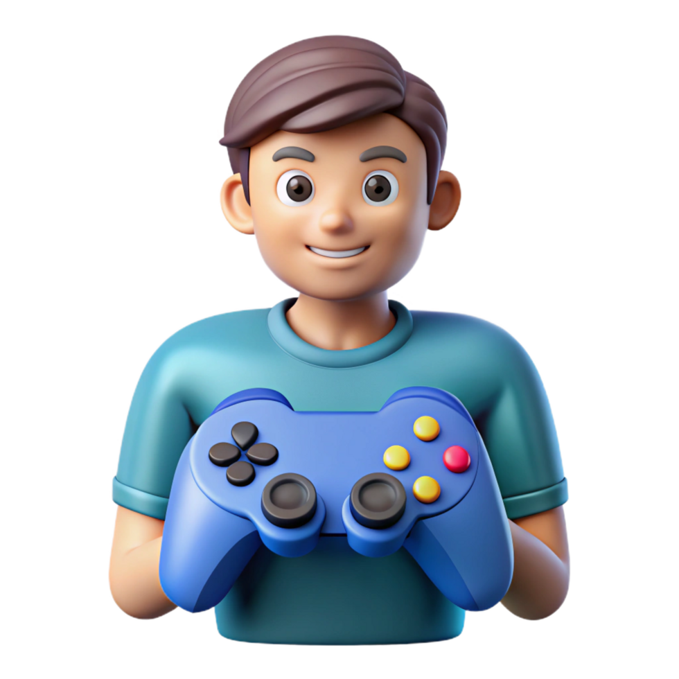 alluring exemplary Gamer with controller with Transparent Background png