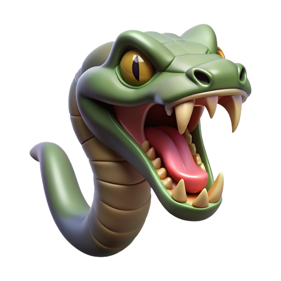 elegant mysterious modern Photorealistic, isolated cutout Hyper-specific professional render of a single Hydra head, hissing, venomous fangs exposed with Transparent Background original png