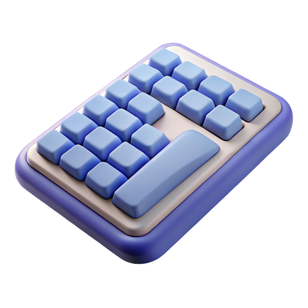 bold breathtaking Wireless keyboard with numeric keypad with Transparent Background professional png