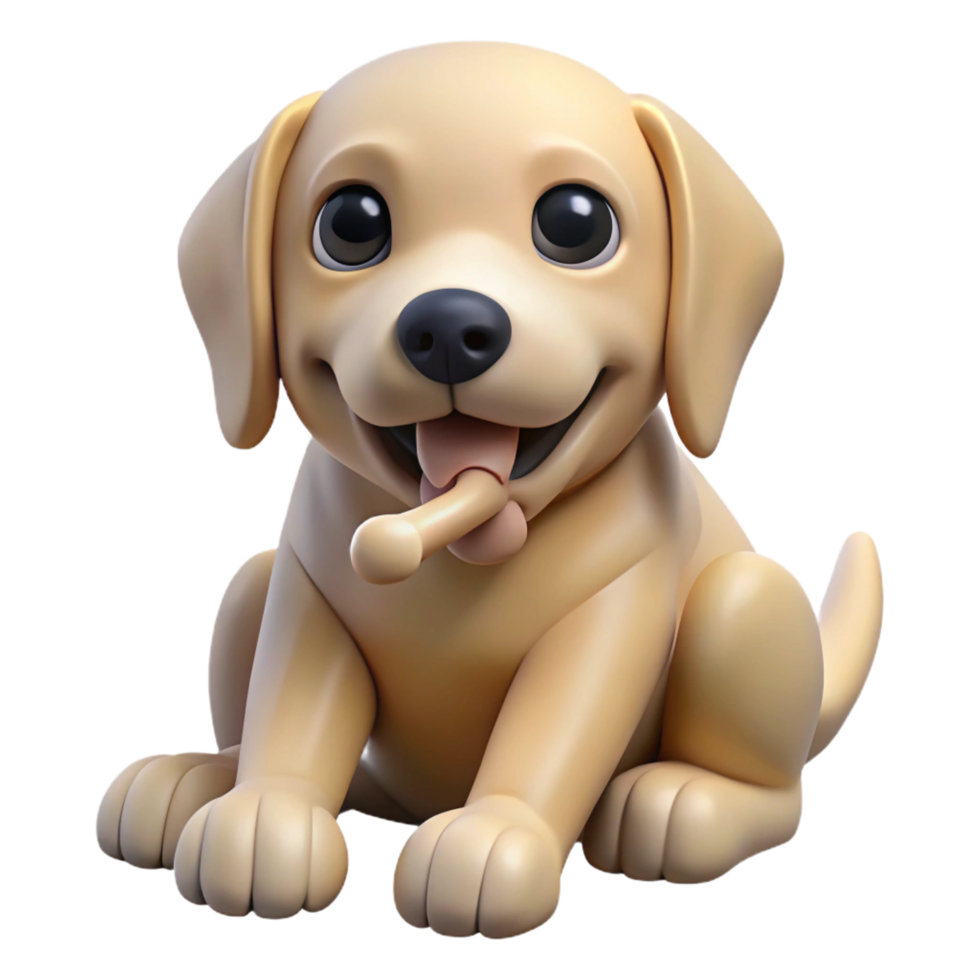 captivating contemporary A playful Labrador retriever puppy chewing a bone with Transparent Background premium png