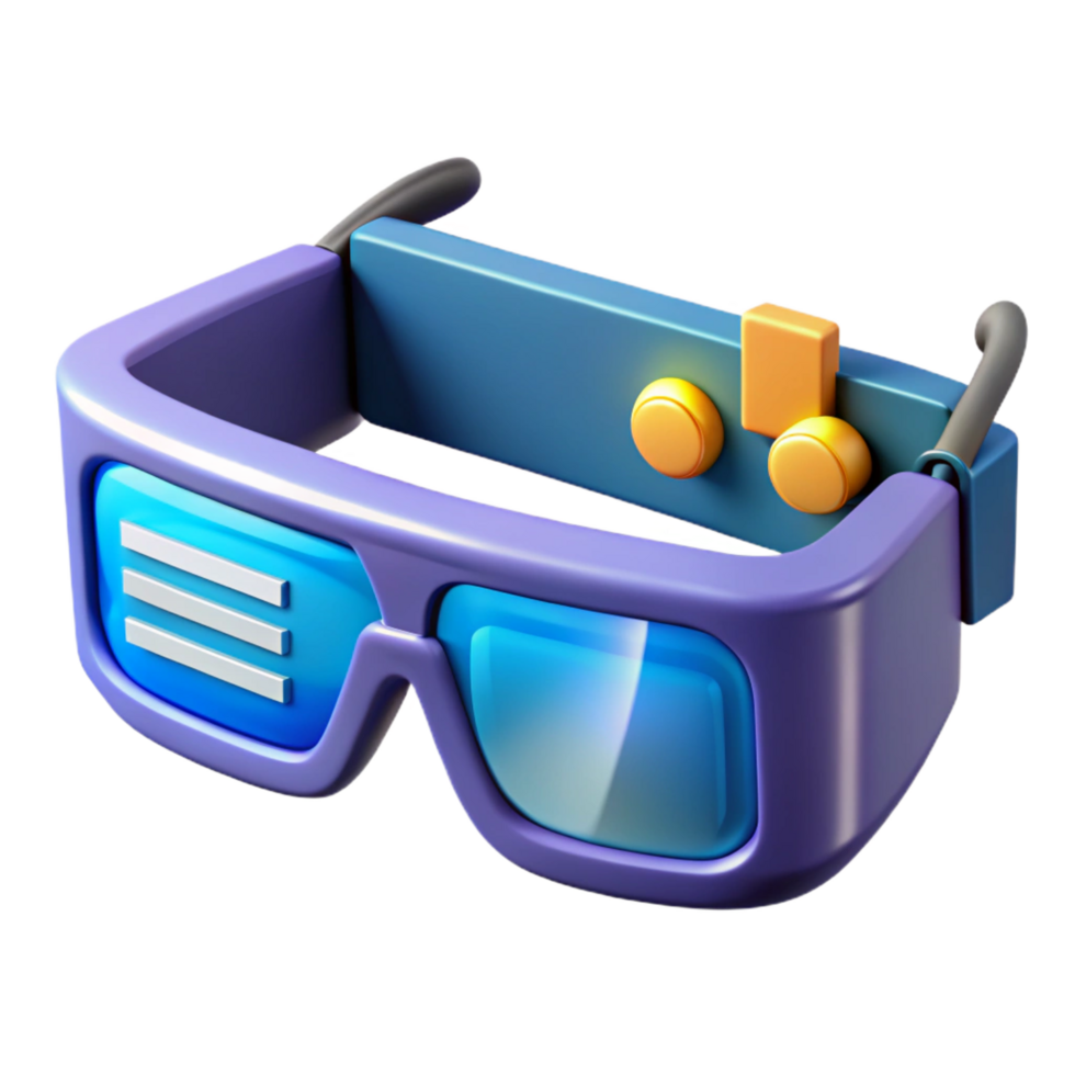 breathtaking rare Augmented reality glasses displaying information, with Transparent Background png