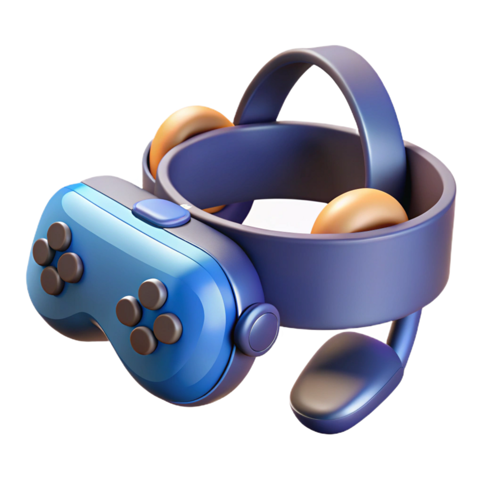 bold sumptuous Virtual reality headset with controllers with Transparent Background luxury png