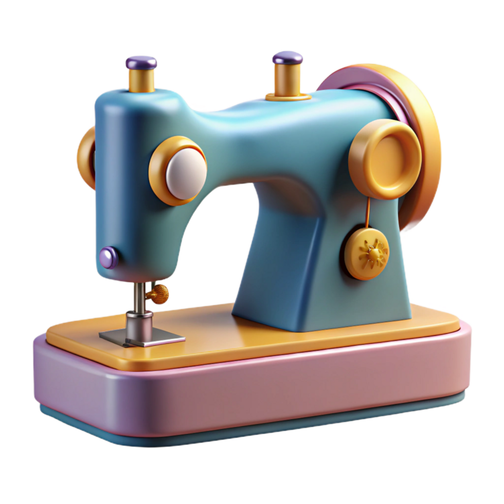 celebrated bohemian Hyper-specific, concept art style, isolated cutout, vintage sewing machine with pedal with Transparent Background museum quality png