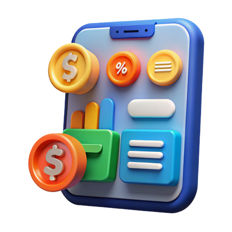 captivating exemplary Financial technology app interface with Transparent Background png