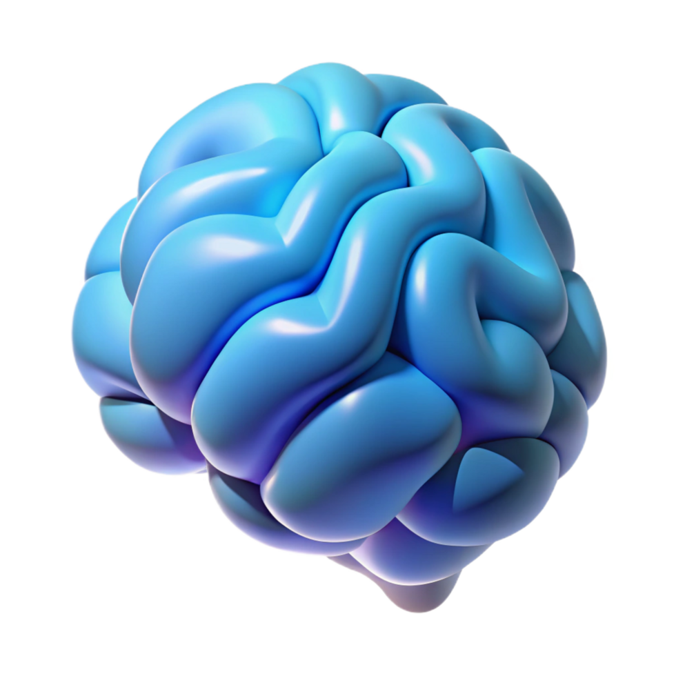 alluring nostalgic contemporary A stylized, abstract brain with Transparent Background precision png