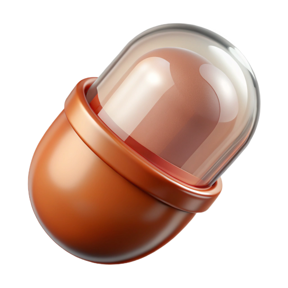 acclaimed tropical Photorealistic, ultra-detailed render Isolated cutout of a futuristic food capsule with transparent casing and visible contents with Transparent Background perfect clarity png
