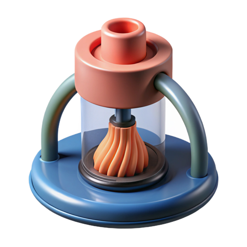 dreamy dramatic D printer nozzle extruding filament with Transparent Background detailed png