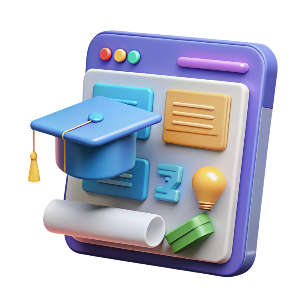 alluring urban Online education platform interface with Transparent Background original png
