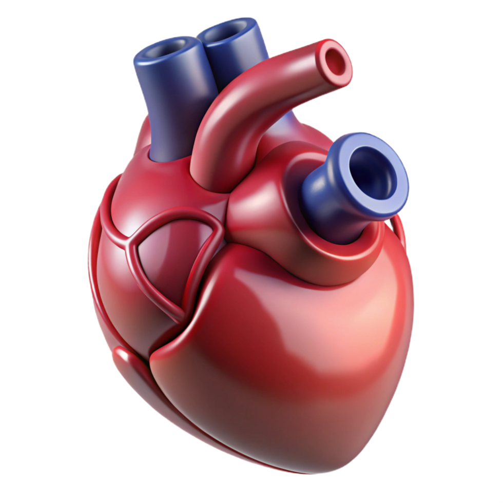 dazzling exceptional Hyper-specific, photorealistic, isolated cutout, concept art style of a single, advanced, bio-engineered synthetic heart with Transparent Background png