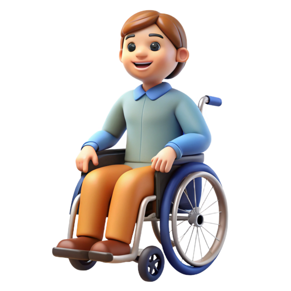 ethereal pristine Person with disability in wheelchair, disability portrait, with Transparent Background handcrafted png