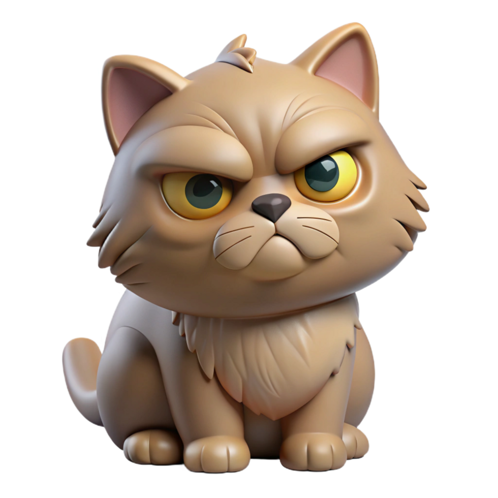 breathtaking remarkable A grumpy Persian cat with flattened ears with Transparent Background png