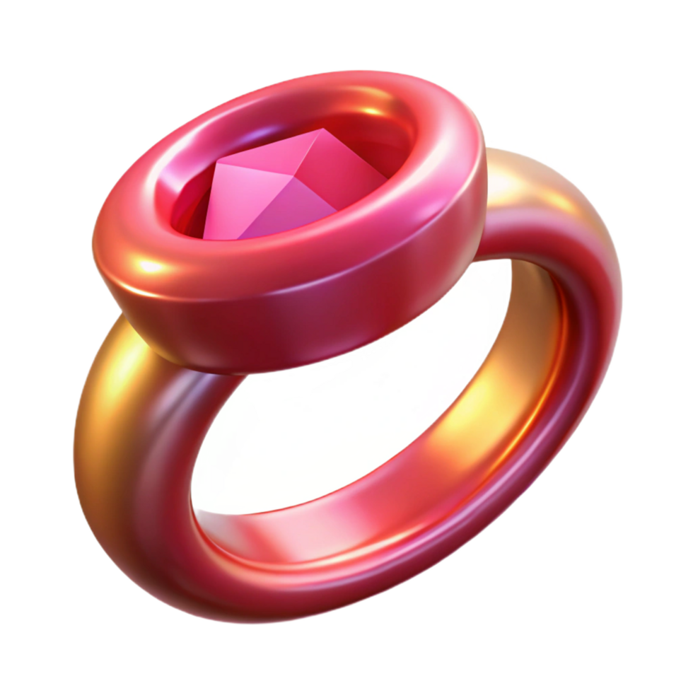 calm glorious A magical ring with a large ruby, with Transparent Background impeccable png